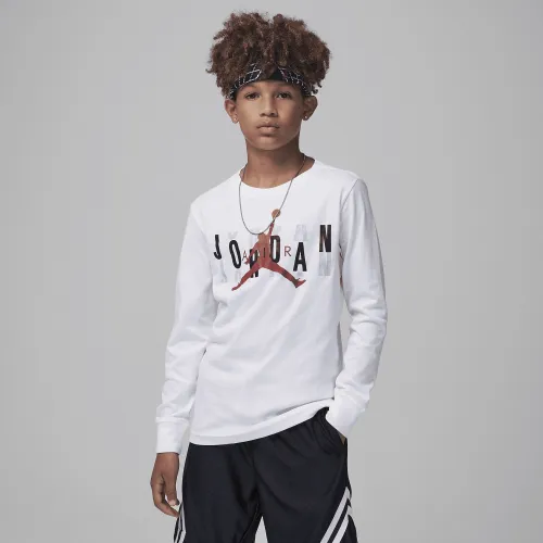 Nike Jordan Scramble Long Sleeve Tee Big Kids футболка цвет белый
