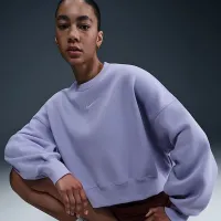 Nike Sportswear Phoenix Fleece жіноча Over-оверсайз Crew-Neck світшот колір фіолетовий