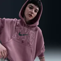 Nike Sportswear Phoenix Fleece женская Over-оверсайз Толстовка с капюшоном цвет фиолетовый