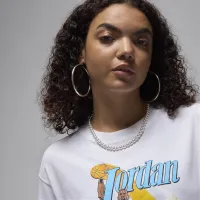 Nike Jordan жіноча Graphic Girlfriend футболка колір білий