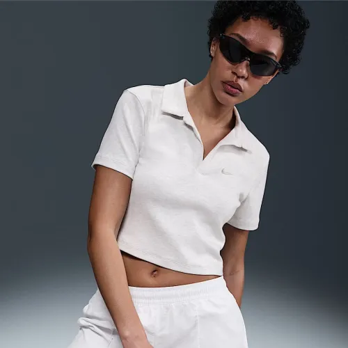 Nike Sportswear Essential женская Short-Sleeve Polo Top цвет коричневый