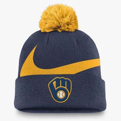 Milwaukee Brewers Peak чоловічі Nike MLB Cuffed Pom Beanie блакитний