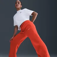 Nike Sportswear Phoenix Fleece женская С высокой Талией Wide-Leg Pants цвет красный