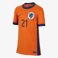 Frenkie de Jong Netherlands National Team 2024 Stadium Home Big детские Nike Dri-FIT Soccer Jersey Orange