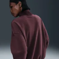 Nike Sportswear Phoenix Plush жіноча Cozy Fleece оверсайз Mock-Neck Top колір червоний