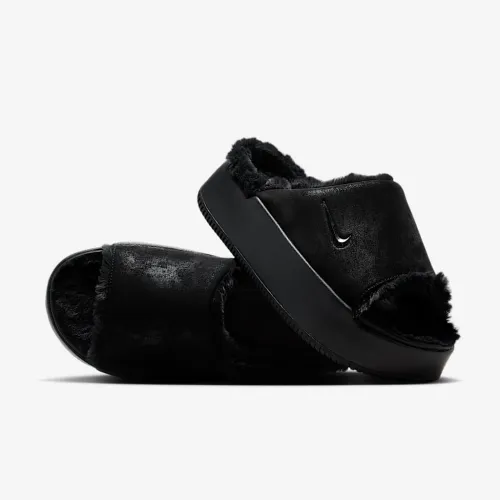 Nike Calm Elevation Fur жіноча Slides колір чорний