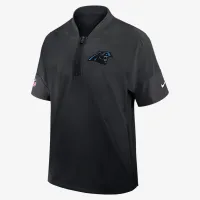 Carolina Panthers Sideline Coach мужские Nike NFL 1/2-Zip Short-Sleeve Hooded Куртка цвет черный
