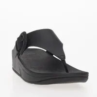 Japonki FitFlop Lulu Coveколір червоний-Buckle Raw-Edge Leather Toe-Thongs HG9-001 - Чорні