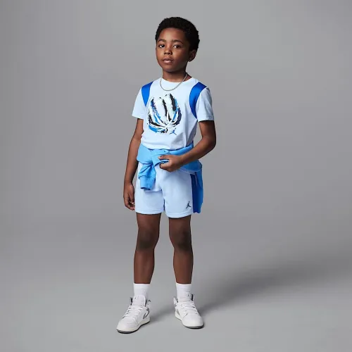 Nike Jordan Little дитячі Bball Fire Mixed 2-Piece шорти комплект блакитний