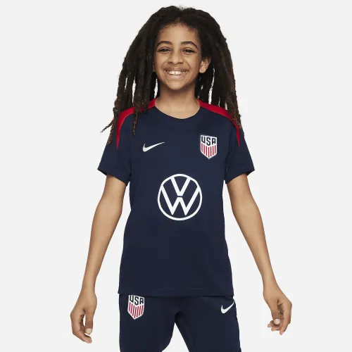 USMNT Strike Big дитячі Nike Dri-FIT Soccer Short-Sleeve Knit Top блакитний