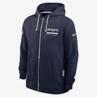 New England Patriots Utility Player Sideline мужские Nike Dri-FIT NFL Full-Zip Толстовка с капюшоном синий
