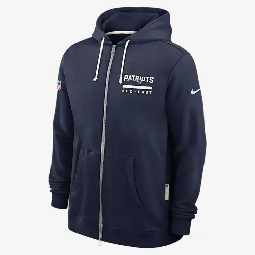 New England Patriots Utility Player Sideline чоловічі Nike Dri-FIT NFL Full-Zip Толстовка з капюшоном блакитний
