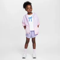 Nike Dri-FIT Sunny Swoosh Little дитячі 2-Fer шорти колір фіолетовий