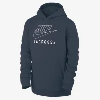 Nike Swoosh Club Fleece Big детские Lacrosse Pullover Толстовка с капюшоном синий