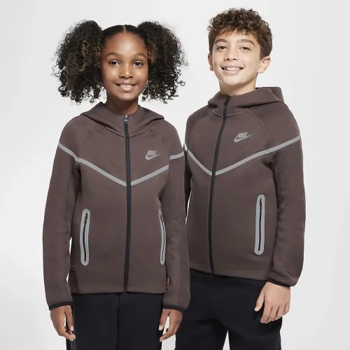 Nike Sportswear Tech Fleece Big дитячі (для хлопчиків) Reflective Full-Zip Толстовка з капюшоном колір коричневий