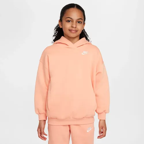 Nike Sportswear Club Fleece Big детские оверсайз Pullover Толстовка с капюшоном Orange
