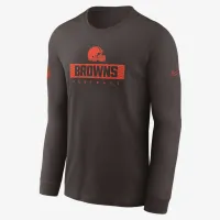 Cleveland цвет коричневыйs Sideline Team Issue мужские Nike Dri-FIT NFL Long-Sleeve футболка цвет коричневый