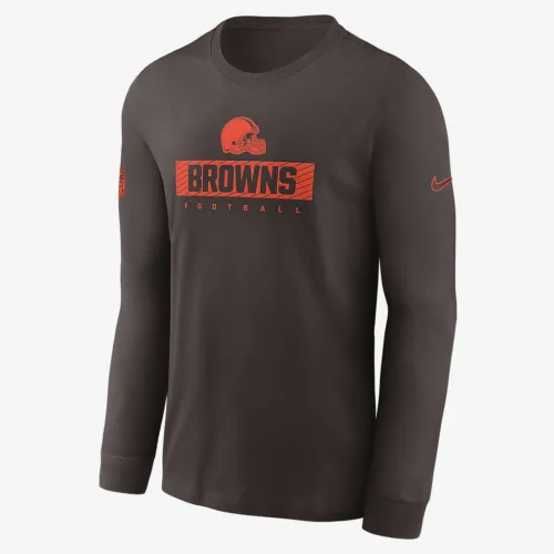 Cleveland колір коричневийs Sideline Team Issue чоловічі Nike Dri-FIT NFL Long-Sleeve футболка колір коричневий