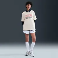 Nike Sportswear женская Loose Short-Sleeve Graphic футболка цвет коричневый