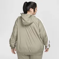 Nike Sportswear Classic Wovens женская Loose UV Hooded Куртка (большие размеры) цвет зеленый