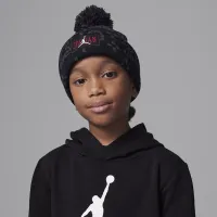 Nike Jordan Cuffed Pom Beanie Little Kids Hat цвет черный