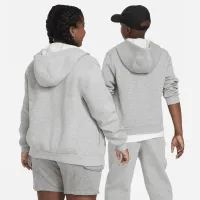 Nike Sportswear Club Fleece Big детские Full-Zip Толстовка с капюшоном (Extended Size) цвет серый