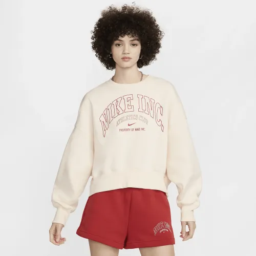 Nike Sportswear Phoenix Fleece женская Over-оверсайз Crew-Neck свитшот цвет коричневый
