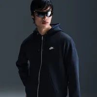 Nike Club мужские Full-Zip Fleece Толстовка с капюшоном синий