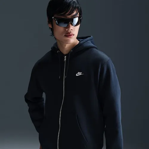 Nike Club мужские Full-Zip Fleece Толстовка с капюшоном синий
