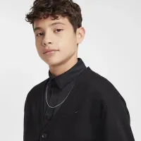 Nike Sportswear Metro Ground Big дитячі Cardigan колір чорний