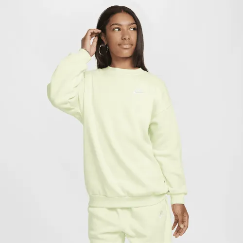 Nike Sportswear Club Fleece Big детские оверсайз свитшот цвет зеленый