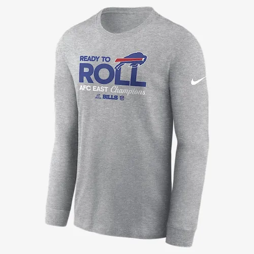Buffalo Bills 2024 AFC East Champions Trophy Collection мужские Nike NFL Long-Sleeve футболка цвет серый