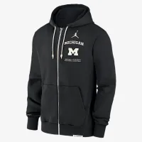 Nike Michigan Wolverines On-Court баскетбольні Men’s Jordan Brand Dri-FIT College Full-Zip Толстовка з капюшоном колір чорний