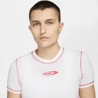 Nike Sportswear Chill Knit жіноча Slim Cropped футболка колір білий