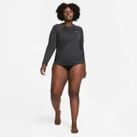 Nike Essential Dri-FIT женская Long-Sleeve Hydroguard Swim Top (большие размеры) цвет черный