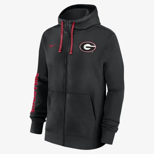 Georgia Bulldogs Sideline Team Issue чоловічі Nike College Full-Zip Толстовка з капюшоном колір чорний