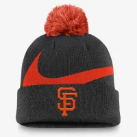 San Francisco Giants Peak чоловічі Nike MLB Cuffed Pom Beanie колір чорний