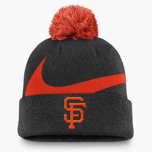 San Francisco Giants Peak чоловічі Nike MLB Cuffed Pom Beanie колір чорний