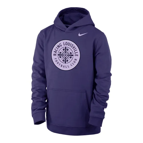 Racing Louisville Club Fleece Big детские (для мальчиков) Nike Soccer Толстовка с капюшоном цвет фиолетовый