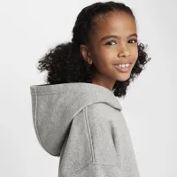 Nike Sportswear Club Fleece Big дитячі оверсайз Pullover Толстовка з капюшоном колір сірий