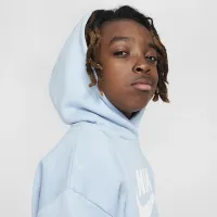 Nike SB Icon Fleece EasyOn Big дитячі оверсайз Pullover Толстовка з капюшоном блакитний
