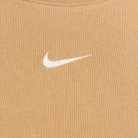 Nike Sportswear Chill Knit женская Tight Cropped Mini-Rib Tank Top цвет коричневый