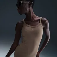 Nike Sportswear Chill Knit женская Tight Mini-Rib Tank Костюм цвет коричневый