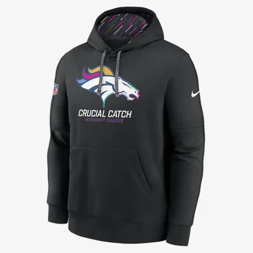 Denver Broncos Crucial Catch Club мужские Nike NFL Pullover Толстовка с капюшоном цвет черный