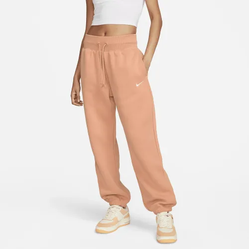 Nike Sportswear Phoenix Fleece женская С высокой Талией оверсайз Sweatpants цвет коричневый