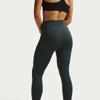 Nike Universa женская С высокой Талией Full-Length лосины with No Front Seam цвет зеленый