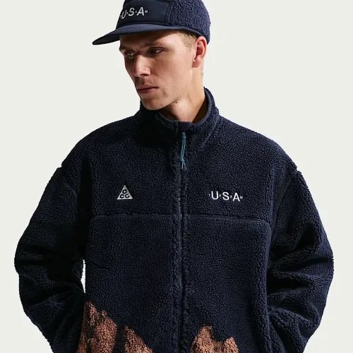 Nike ACG USA чоловічі Therma-FIT ADV Windproof Full-Zip Fleece Куртка блакитний