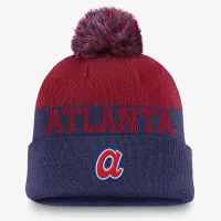 Atlanta Braves Rewind Peak мужские Nike MLB Cuffed Pom Beanie синий