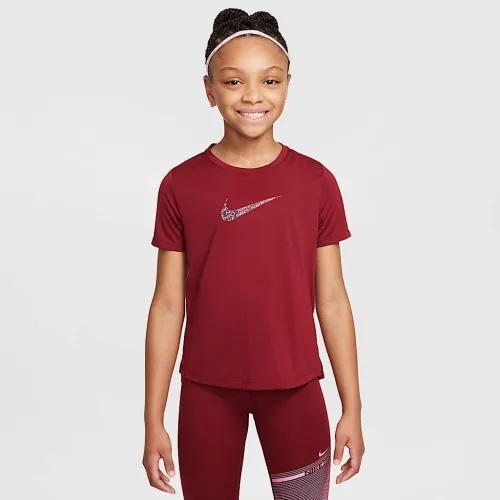 Nike One Classic Big дитячі (Girls') Dri-FIT Top колір червоний