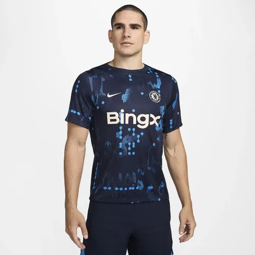 Chelsea FC Academy Pro мужские Nike Dri-FIT Soccer Short-Sleeve Pre-Match Top синий